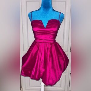 Windsor Bright Fuchsia Satin Strapless Dress